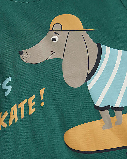 Name it Maglia Maniche Corte - Cane - Verde - 100% Cotone T-shirt