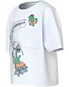 Name it Maglia Maniche Corte Dinosauro - Bianco - Cotone Bio T-shirt