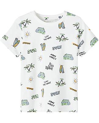 Name it Maglia Maniche Corte Surf - Bianco - Cotone Organico T-shirt