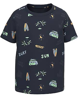 Name it Maglia Maniche Corte Surf - Blu Notte - Cotone Organico T-shirt