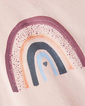 Name it Maglia Maniche Lunghe Arcobaleno - Rosa - Cotone Bio Maglie Manica Lunga