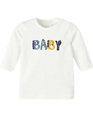 Name it Maglia Maniche Lunghe - Baby - White Alyssum - Cotone Organico Maglie Manica Lunga