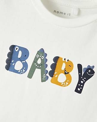 Name it Maglia Maniche Lunghe - Baby - White Alyssum - Cotone Organico Maglie Manica Lunga