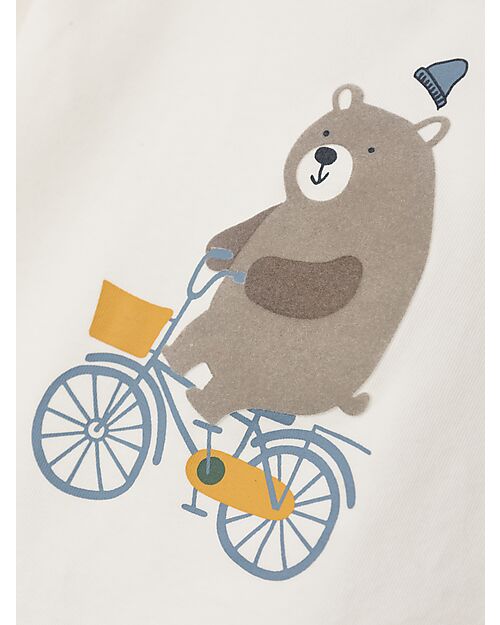 Name it Maglia Maniche Lunghe - Beige - Orso - Cotone Bio Maglie Manica Lunga