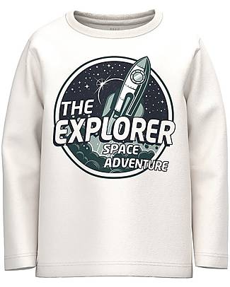 Name it Maglia Maniche Lunghe Bimbo - Bianca - 100% Cotone Organico Maglie Manica Lunga
