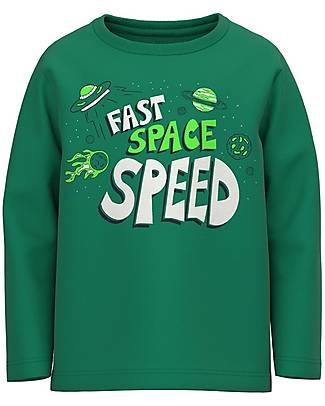 Name it Maglia Maniche Lunghe Bimbo - Verde - 100% Cotone Organico Maglie Manica Lunga