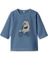 Name it Maglia Maniche Lunghe - Blu - Orso - Cotone Bio Maglie Manica Lunga