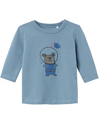 Name it Maglia Maniche Lunghe - Citadel - con Stampa Frontale - Cotone Bio Maglie Manica Lunga