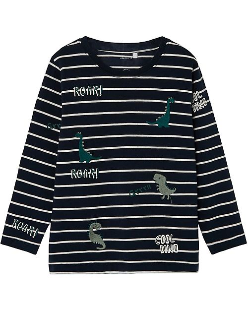 Name it Maglia Maniche Lunghe Dark Sapphire Dino Cotone