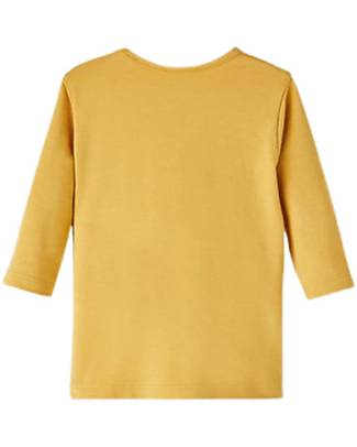 Name it Maglia Maniche Lunghe - Dinosauro/Giallo Ocra - Cotone Organico Maglie Manica Lunga