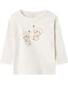 Name it Maglia Maniche Lunghe - Panna - Fiori - Cotone Bio Maglie Manica Lunga