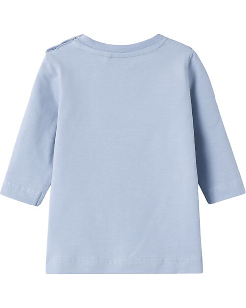 Name it Maglia Maniche Lunghe - Zen Blue - Animaletti - Cotone Bio Maglie Manica Lunga