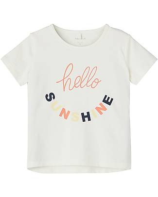 Name it Maglietta T-Shirt con Stampa - Hello Sunshine - Cotone Biologico T-shirt