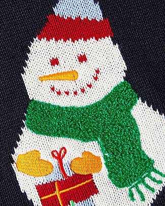 Name it Maglione Natalizio Lavorato a Maglia - Dark Sapphire - Pupazzo di Neve - 100% Cotone Bio Maglioni