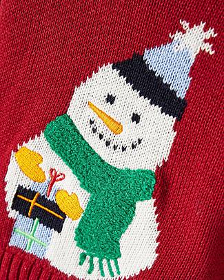 Name it Maglione Natalizio Lavorato a Maglia - Jester Red - Pupazzo di Neve - 100% Cotone Bio Maglioni