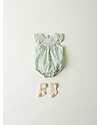 Name it Pagliaccetto con Volant - Still Green - Fiori - 100% Cotone Tutine Corte