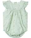 Name it Pagliaccetto con Volant - Still Green - Fiori - 100% Cotone Tutine Corte