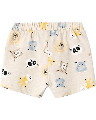Name it Pantaloncini con Stampa Animali - Peyote Melange - 95% Cotone Organico Pantaloni Corti