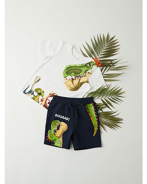 Name it Pantaloncini Corti con Coulisse - Dark Sapphire - Dino - Cotone Pantaloni Corti