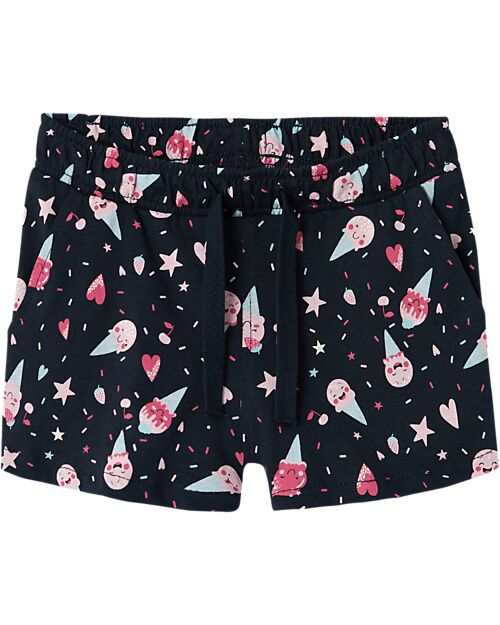 Name it Pantaloncini Corti con Coulisse - Dark Sapphire Icecream - 100% Cotone Pantaloni Corti