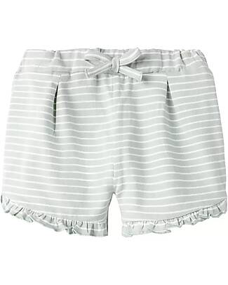 Name it Pantaloncini Corti con Coulisse - Righe - Acqua Grey - Cotone Pantaloni Corti