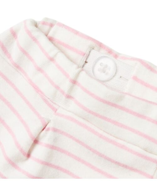 Name it Pantaloncini Corti con Coulisse - Righe - Cloud Dancer - Cotone Pantaloni Corti