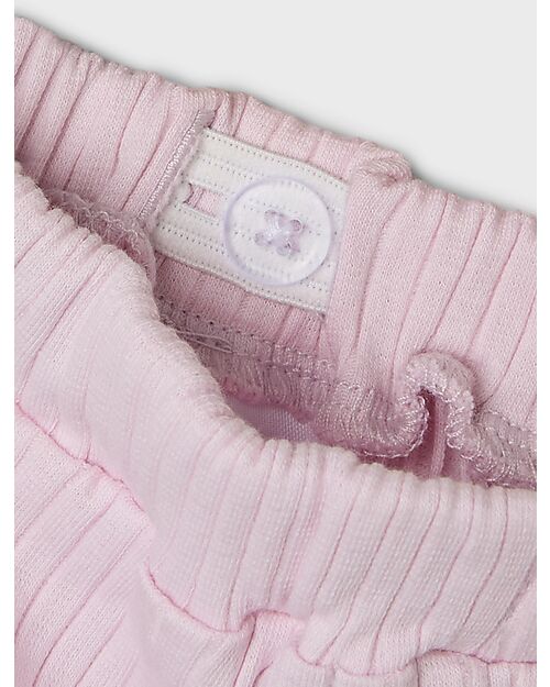 Name it Pantaloncini Corti con Volant - Parfait Pink - Cotone Bio Pantaloni Corti