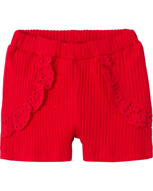 Name it Pantaloncini Corti con Volant - Tomato - Cotone Bio
 Pantaloni Corti