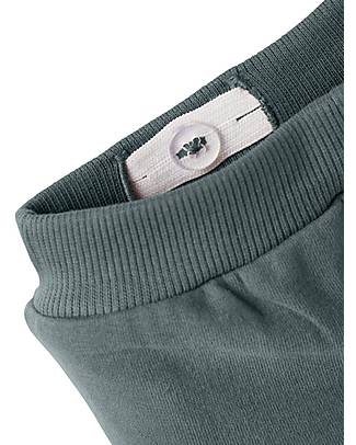 Name it Pantalone da Tuta - Balsam Green - Orso - Vita Regolabile Tessuto Felpato - Cotone Bio Pantaloni Lunghi