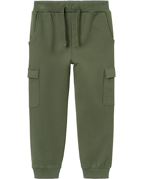 Name it Pantalone da Tuta Cargo - con Tasche Laterali - Rifle Green - Cotone
 Pantaloni Lunghi
