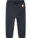 Name it Pantalone Felpato - Nero - Cuore - Cotone Bio Pantaloni Lunghi