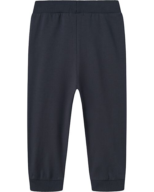Name it Pantalone Felpato - Nero - Cuore - Cotone Bio Pantaloni Lunghi