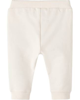 Name it Pantalone Felpato Orsetto - Buttercream - Vita Regolabile - Cotone Bio Pantaloni Lunghi