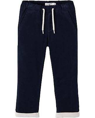 Name it Pantalone in Velluto a Costine con Coulisse - Dark Sapphire - Vita Elasticizzata Pantaloni Lunghi