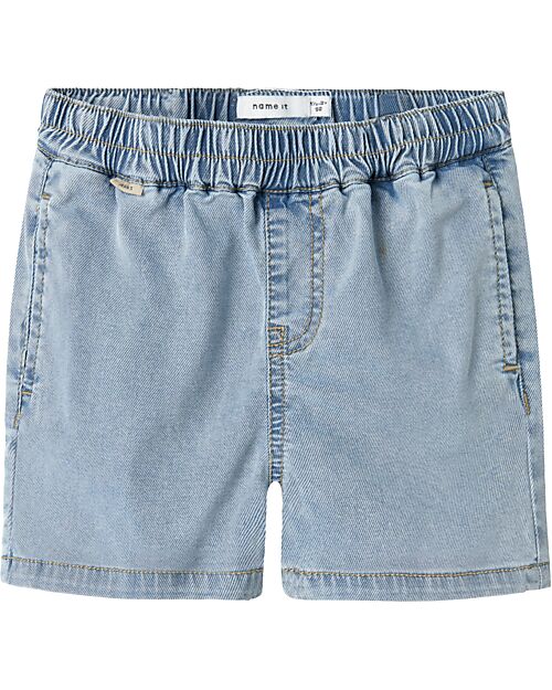 Name it Pantaloni Corti con Coulisse e Tasche Laterali - Denim Chiaro Pantaloni Corti
