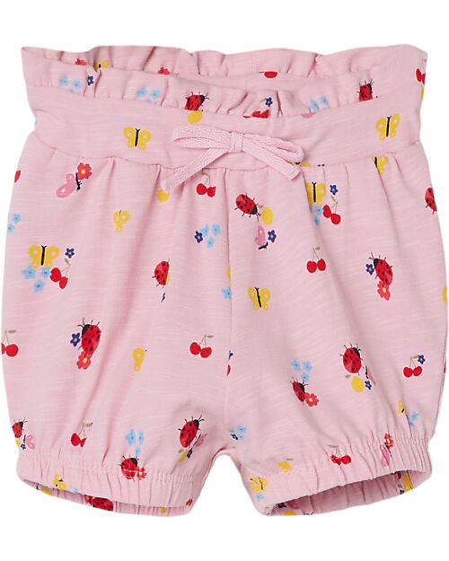 Name it Pantaloni Corti con Coulisse - Parfait Pink - Fantasia Primavera - Cotone Bio
 Pantaloni Corti