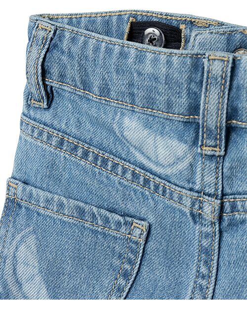 Name it Pantaloni Corti di Jeans Chiaro - Limoni - 100% Cotone Pantaloni Corti