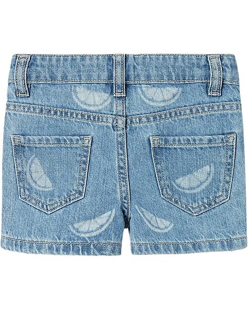 Name it Pantaloni Corti di Jeans Chiaro - Limoni - 100% Cotone Pantaloni Corti