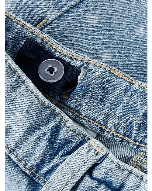 Name it Pantaloni Corti di Jeans Chiaro - Pois - 100% Cotone Pantaloni Corti