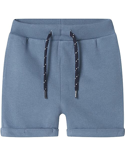 Name it Pantaloni da Tuta Corti - con Coulisse - Azzurro - 100% Cotone Pantaloni Corti