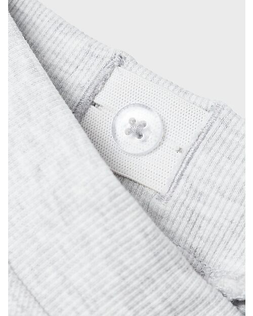 Name it Pantaloni da Tuta Corti - con Coulisse - Grigio Chiaro - 100% Cotone Pantaloni Corti