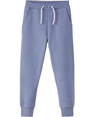 Name it Pantaloni Felpati - Indaco - in Cotone - con Orli a Coste Pantaloni Lunghi
