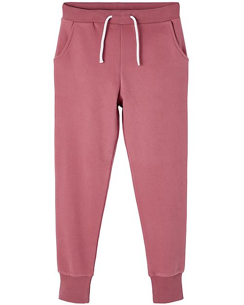Name it Pantaloni Felpati - Rosa Antico - in Cotone -  con Orli a Coste Pantaloni Lunghi