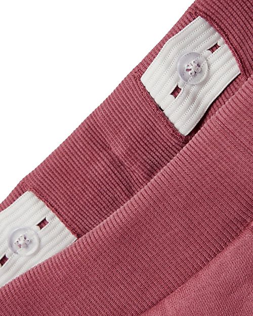 Name it Pantaloni Felpati - Rosa Antico - in Cotone -  con Orli a Coste Pantaloni Lunghi