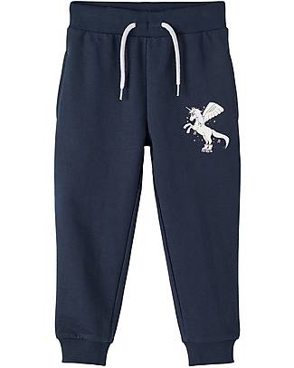 Name it Pantaloni Felpati - Unicorno - Dark Sapphire - Vita Regolabile - Cotone Pantaloni Lunghi