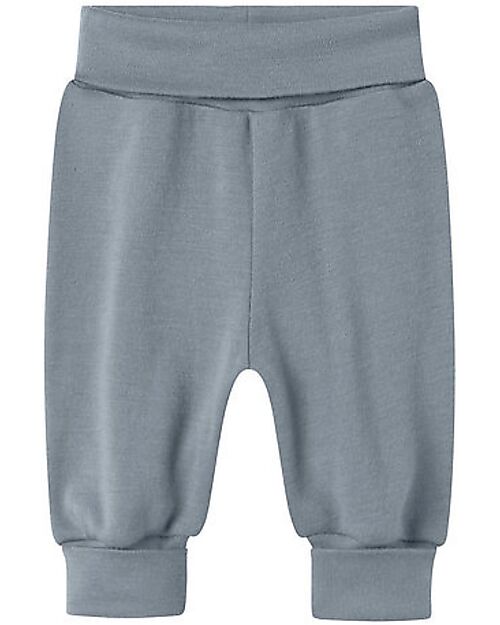 Name it Pantaloni in Tuta con Vita Elasticizzata - Grigio Ardesia - 100% Lana Merino Pantaloni Lunghi