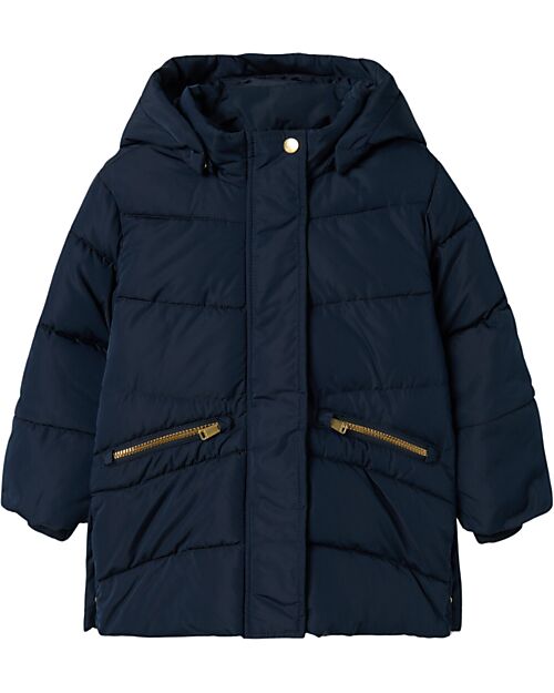 Name it Piumino Smanicato con Zip - Dark Sapphire - Cappuccio Staccabile Piumini