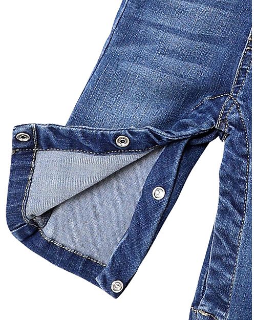 Name it Salopette Denim con Tasche - Blu - Cotone Biologico Salopette