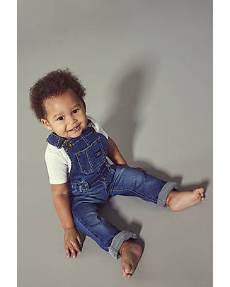 Name it Salopette Denim con Tasche - Blu - Cotone Biologico Salopette