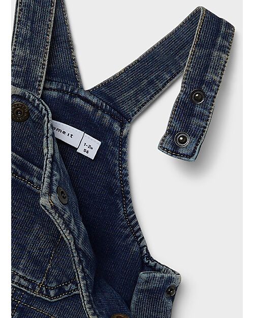 Name it Salopette Jeans - Dark Blue Denim - con Tasca Frontale - Cotone Salopette